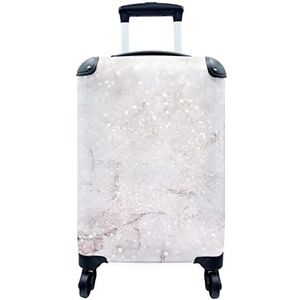 MuchoWow® Koffer - Marmer - Glitter - Roze - Past binnen 55x40x20 cm en 55x35x25 cm - Handbagage - Trolley - Fotokoffer - Cabin Size - Print