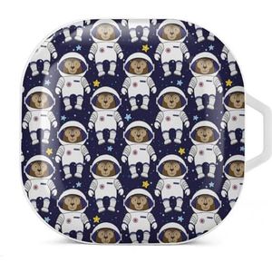 Aap astronaut in de ruimte oordopjes hoesje compatibel met Samsung hard shell beschermhoes wit stijl