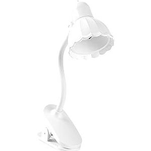 perfk Klemlamp, opvouwbare tafellamp, draagbare kantoorlamp, moderne studielamp, led-bureaulamp, mini-leeslamp voor bedhoofdeinde, studenten, WIT