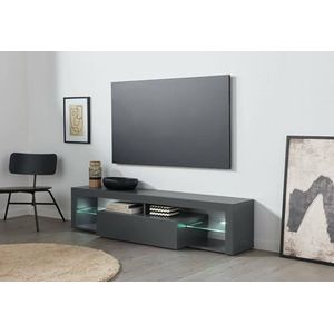 Dmora Ugo Sideboard met 1 deur, tv-standaard, 160 x 40 x 35 cm, antraciet, lengte 160 cm