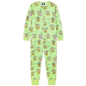 Disney Pyjama voor meisjes, Stitch pyjama voor meisjes, met doorlopende ritssluiting, leeftijd 4-14 jaar, kerstcadeau (Groene Baby Yoda, 7-8 jaar)