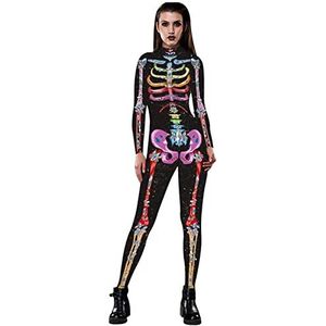 Halloween cosplay kostuum skelet bodysuit jumpsuit feest voor unisex volwassenen, E, M