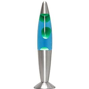 Lavalamp blauw groen, 36 cm, inclusief gloeilamp, G9 25 W met snoerschakelaar, kerstcadeau idee, kleine retro lavalamp, mini lavalamp