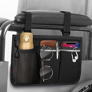 FINPAC - Opbergtas voor Rolstoel - Zwart - Organizers Zakje met Reflecterende Strips