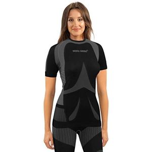 Sesto Senso Dames Functioneel Ondergoed Onderhemd met Korte Mouwen Basislaag M Grijs