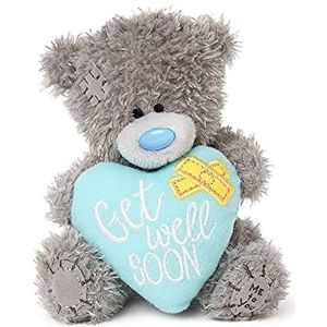 Me to You Tatty Teddy met Get Well Soon Heart - Officiële collectie, Blauw, grijs