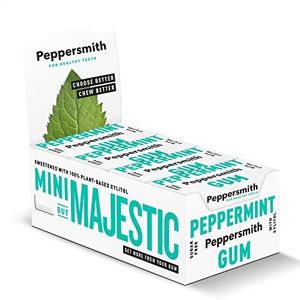 Peppersmith Xylitol Fijne Engelse pepermunt Kauwgom 15 g (Pack van 12)