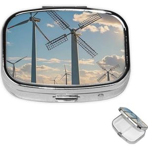 Pil Case Rechthoek 3 Compartiment Pillendoos Ronde Pil Organiseer Metalen Waterdichte Geneeskunde Organizer Doos voor Reizen Kleine Pillen Container Draagbaar voor Supplementen