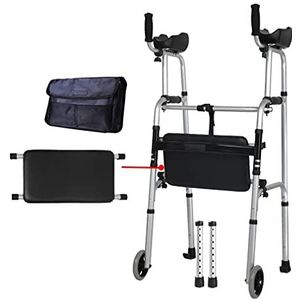 KRXSOBNV, Looprek Ouderen Loophulp Lichtgewicht Opvouwbaar Standaard s Verrijdbaar met gevoerde zitting Armsteun Type Verlangen naar ，Looprek