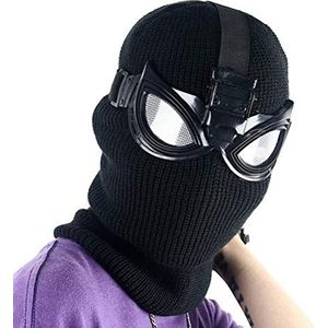 Dowoa Spider Man-masker, Stealth ademend en zichtbaar volgelaatsmasker, zwart masker, kostuum rekwisieten met bril, bril voor Halloween, carnaval, feest, cosplay