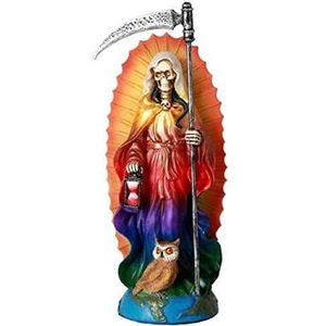 Pacific Giftware Santa Muerte Heilige van de Heilige Dood Staande Religieus Standbeeld 7.25 Inch Regenboog Tuniek Zeven Krachten Santisima Muerte Sculptuur