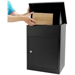 ParcelXL®, Pakketbrievenbus, Pakketbox, Pakket Brievenbus, Anti Diefstal, Pakketbox Hangend, 44 * 35,4 * 58,4cm, geschikt als brievenbus en/of pakketbox, Weerbestendig, Zwart (Zwart)