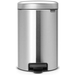 Brabantia NewIcon Prullenbak, Kunststof Binnenemmer, Matt Steel Fingerprint Proof, 12 Liter