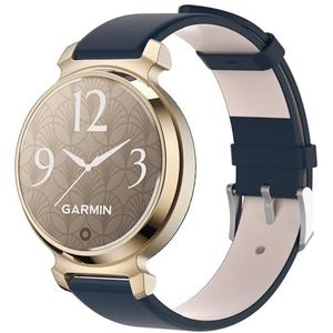 QINOUK Band voor Garmin Lily 2, [Ademend] [Slijtvast] Zacht Leren Horlogebandje, Tang Gesp Ontwerp, Vervangende Riem voor Garmin Lily 2-Blauw