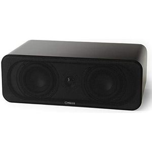 Micca RB42-C Premium middenkanaal boekenplankluidspreker met dubbele 10,00 cm woofers en zijden tweeter, duidelijkere dialoog voor thuisbioscoop surround sound-systemen, enkel, donker walnoot