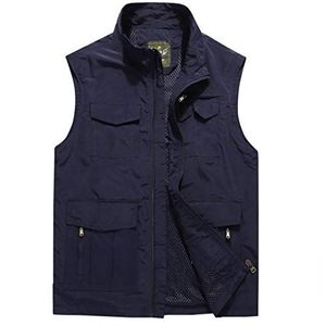 HXR Zomer nieuwe heren vest mouwloos vest outdoor sneldrogende ademend ves Bodywarmers (Color : Blue, Size : XL)
