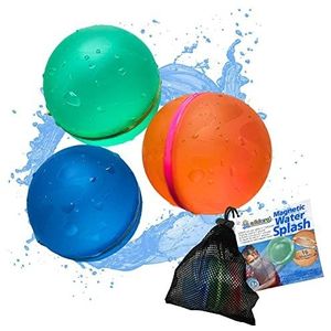 alldoro 60208 Herbruikbare waterbommen met magneetsluiting, set van 3 zelfsluitende waterballonnen van siliconen, elk 7 cm, voor kinderen en volwassenen