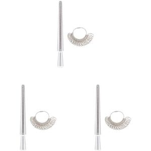 Ring Sizer Set Metalen Ring Doorn Vinger Sizers van 27 Stks US Maat 2-15, 24.7cm, Polyester, als beschrijving