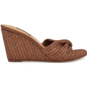 Nine West Women's Nikhil Wedge Sandal, Medium Brown 210, 6