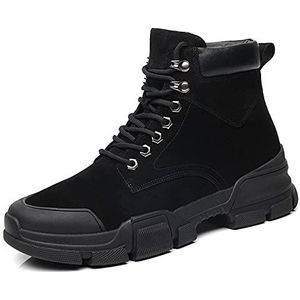 SKINII Men's Boots， LEDEREN Heren enkellaarzen Herenschoenen Casual Mode Heren Motorlaarzen Beige (Color : Black, Size : 6.5)