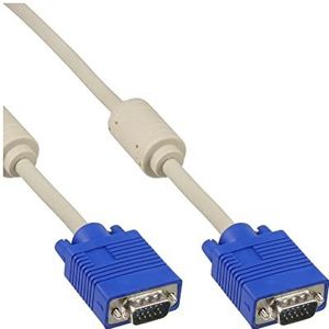 InLine 17720 S-VGA kabel, 15-polige HD-stekker/stekker, beige, 20 m