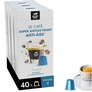 SUPER ANTIOXIDANT KOFFIE - ANTI-VEROUDERING BLACK IDOL - 40 CAPSULES compatibel met NESPRESSO* ORIGINAL - Koffie verrijkt met natuurlijke antioxidant polyfenolen