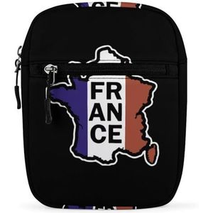 Frankrijk Franse Vlag Mini Crossbody Tas Unisex Anti-Diefstal Side Schoudertassen Reizen Kleine Messenger Bag