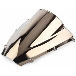 YUQUDGELKY Voor CBR600RR CBRF5 600RR CBR600 CBR 600 RR F5 2003 2004 Zwarte Motorruit Met Dubbele Bubbel(Zilver)