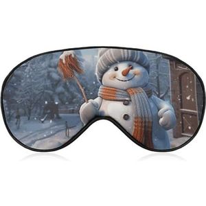 Zachte verduisterende slaap oogmasker hardwerkende sneeuwpop reizen ooghoezen nul oogdruk super lichtgewicht zijdezachte blinddoek met verstelbare riem voor vrouwen mannen