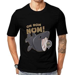 Kawaii Basking Shark T-shirt voor heren, grafisch T-shirt met korte mouwen, ronde hals, print, casual T-shirt, tops, XL