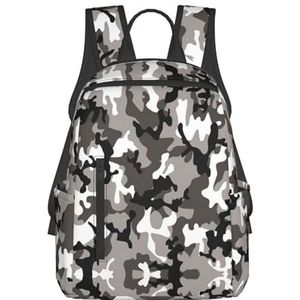 EdWal Leuke Paarse Vlinder Print Lichtgewicht Mode Casual Rugzak College Bag, Voor Outdoor Reizen Zakelijk Werk, Zwart Grijs Wit Camo, Eén maat