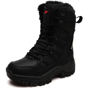 Mannen Boot Hoge Top Leger Laarzen Paar Speciale Krachten Combat Tactische Combat Laarzen Bergbeklimmen Schoenen, Zwart Plus Fleece, 42 EU