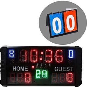 Scorebord met timerklok, Multisport Indoor Scorebord Remote Display Led Voetbal Scorebord/Statief Wandmontage 7 Segment Voetbal Scorebord Met Thuis En Gast Mooi display met heldere led, lange stand-by