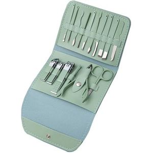 Nagelsnijder Set Kits Manicure Pak Rvs Clippers Draagbare Trimmen Professionele Nipper PU Lederen Beauty Case