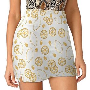 Retro Fruit Achtergrond Vrouwen Skorts Hoge Taille Tennisrok Gelaagde Korte Mini Rok Culottes Skorts Met Zakken L