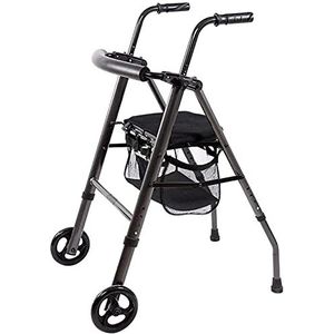 Rollator Lichtgewicht Opvouwbare Ouderen met Wielen en Zitting Verstelbaar Handvat, Oude Man Winkelwagen, Verstelbare Armsteun voor Ouderen Verlangen naar