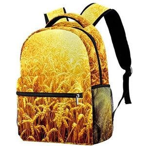 Lichtgewicht Rugzak Klassieke Casual Dagrugzak Herfst Geel Grain Ear