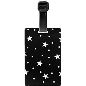 Zwart-witte stippen en ster, bagagelabels PVC naamplaatje reiskoffer Identifier ID-tags Duurzaam bagagelabel