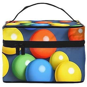 Kleurrijke ballen reizen cosmetische tas reizen toilettas cosmetische tas voor mannen en vrouwen, & geschikt voor cosmetische toiletartikelen, Zwart, Eén maat
