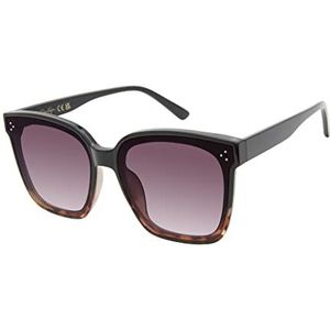 Jessica Simpson J6128 Retro vierkante zonnebril voor dames, met Uv400-bescherming, glam cadeau voor haar, 62 mm, Zwarte schildpad, 62 mm