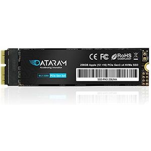Dataram M.2 2280 256 GB PCIe NVMe Gen 3.0 x4 SSD Compatibel met Apple MacBook Air (2013-2017) & Pro (2013-2015), Mac Mini (2013) & Pro (2014), iMac (2013-2019)