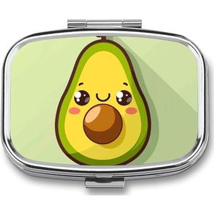 Draagbare Geneeskunde Doos, Eenvoudige Cartoon Vormen Gedrukt Mini Rechthoek Pil Case Pocket Geneeskunde Doos Pil Container Reizen Sieraden Doos Pil Houder Draagbare Vitamine Opbergdoos