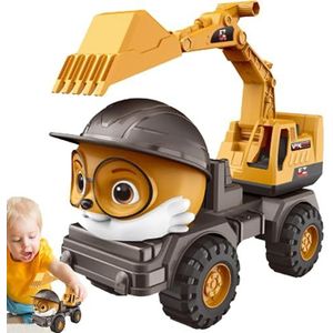 Graafmachine bouwauto speelgoed | Minigraafmachine en dumptruckset | Traagheidsautospeelgoedtrucks voor jongens, constructiespeelgoed met beweegbare onderdelen voor kinderen vanaf 3 jaar, Bexdug