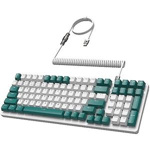 MAMBASANKE K6 Pro 96% 3 Modes Mechanisch Gaming Toetsenbord Hot Swap 4000mAh 2.4Ghz/Bluetooth 5.0/Bedraad Toetsenbord met Opgerolde USB Kabel Type-C 9 RGB Backlit Blauwe Schakelaar voor Gamer-Groen