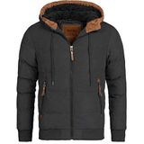 INDICODE JEANS Winterjas 'Adeline'  karamel / zwart