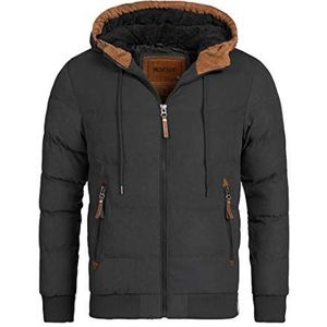 INDICODE Heren Adeline Winter Jacket | Winterjas met gevoerde capuchon Black L