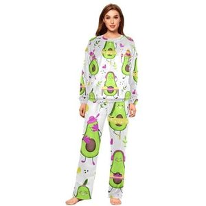 YOUJUNER Pyjama Sets voor Vrouwen, Muziek Avocado Leuke Winter Warme Nachtkleding Zomer Loungewear Set Pjs Nachtkleding Set, Meerkleurig, S