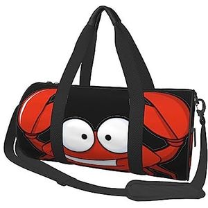 Cartoon Krab Gedrukt Sport Duffel Bag Gym Tote Bag Weekender Reistas Sport Gym Tas Voor Workout Overnachting Reizen Bagage Vrouwen Mannen, Zwart, One Size, Zwart, Eén maat