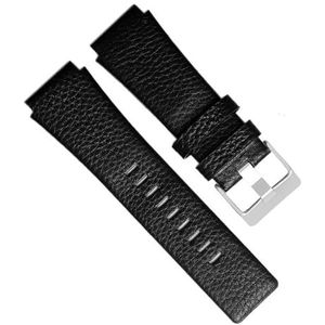 dayeer 33 * 24mm Bolle Einde Italiaanse Lederen Horlogeband Voor Bell Serie BR01 BR03 Armband Riem Ross Rubber Man band (Color : Black 1, Size : 33-24mm)