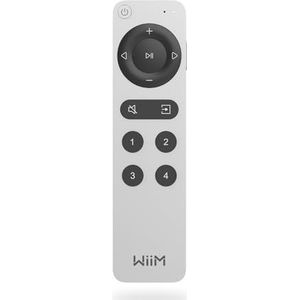 WiiM Voice Remote 2 voor WiiM muziekstreamers en versterkers | Push-to-Talk, 4 slimme presetknoppen | Oplaadbare batterij | Slank aluminium ontwerp | 360° Bluetooth-afstandsbediening